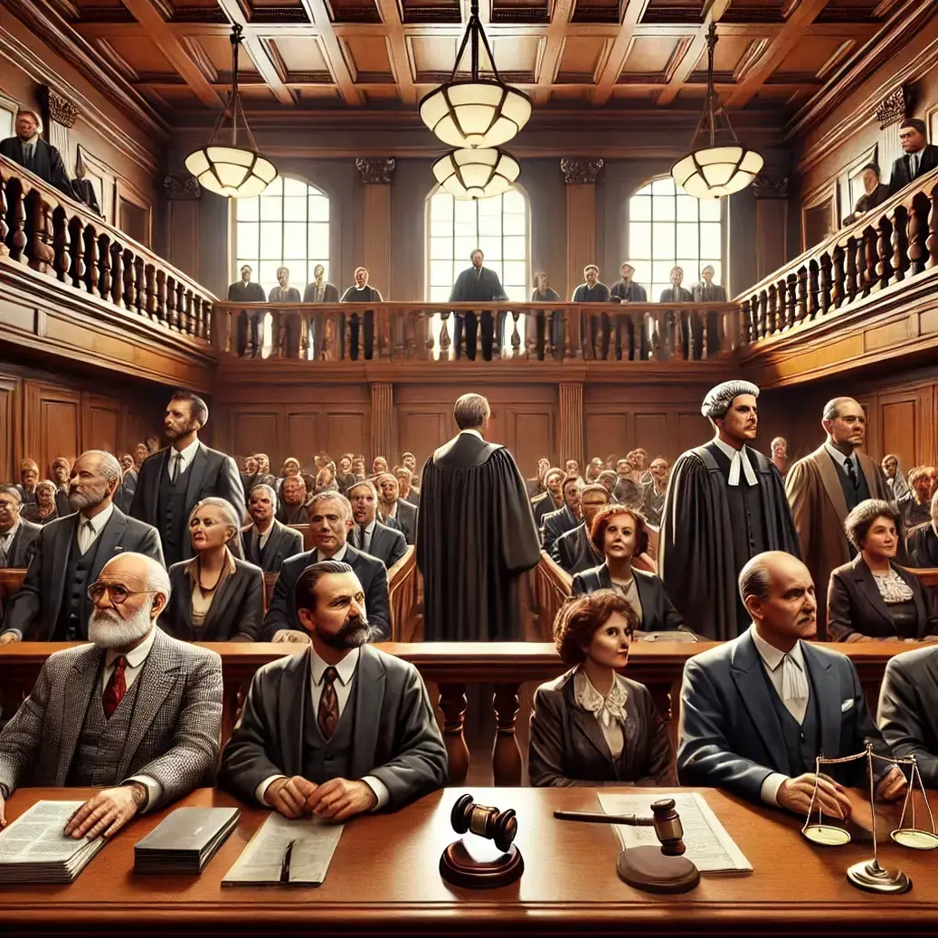 diez abogados famosos en un estrado de juicio