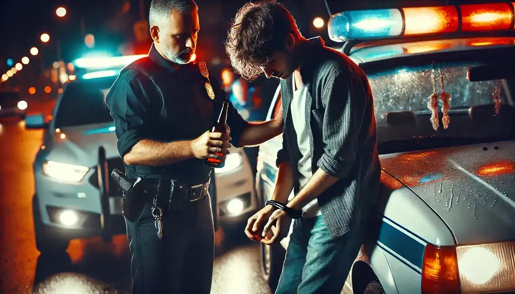onductor siendo arrestado por conducir ebrio.