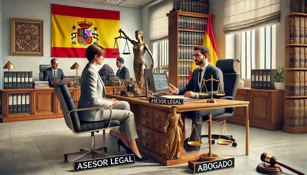un asesor legal y un abogado en una oficina en España